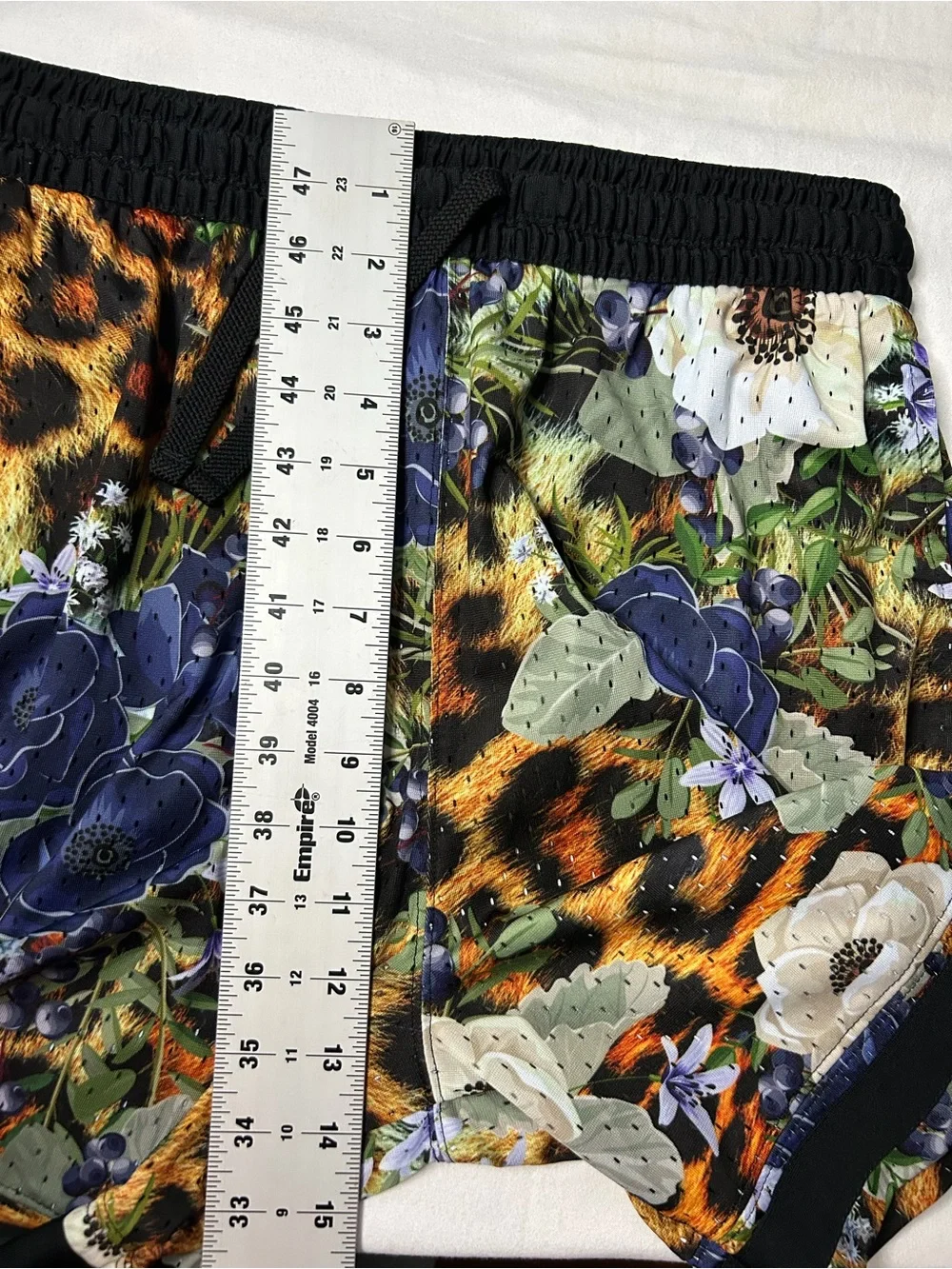 Jordan Diamond Shorts Black Leopard Blue Floral Print Mens L Jungle Unique Rare